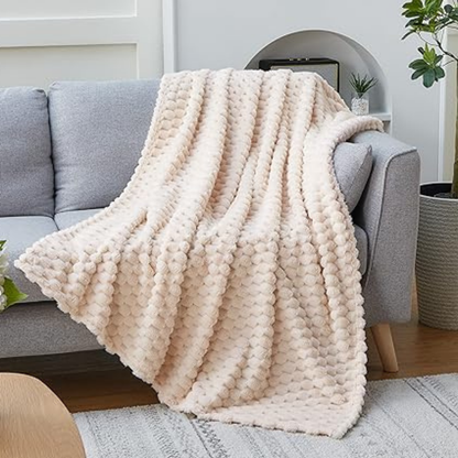 Floroux - Couverture multifonctionnelle en motif rayé 3D