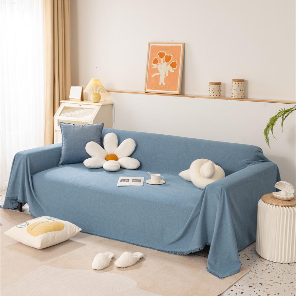 Couverture de canapé / canapé léger en chenille de couleur pure