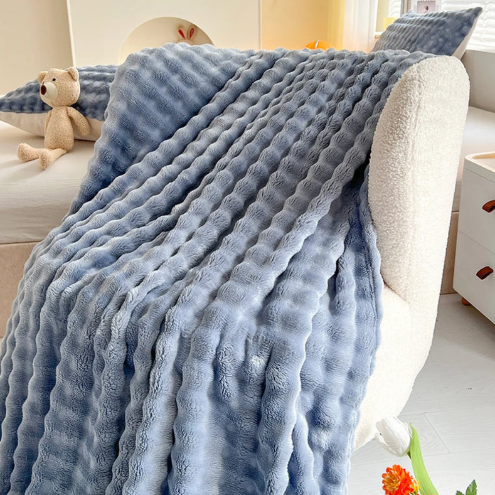 Floroux - Buubbles Douce Douillette Légère Couverture en Flanelle