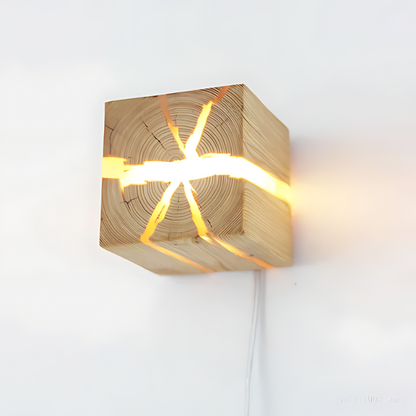 Floroux - Élégante lampe murale artisanale en bois massif