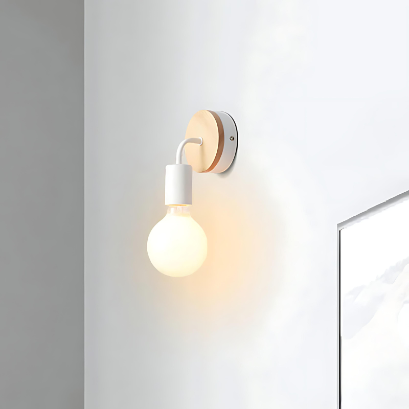 Floroux - Applique murale élégante en fer et bois au style nordique