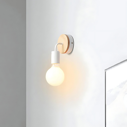 Floroux - Applique murale élégante en fer et bois au style nordique