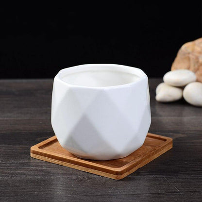 Diamond round ceramic succulent pots Floroux | Modern design | Multiple sizes