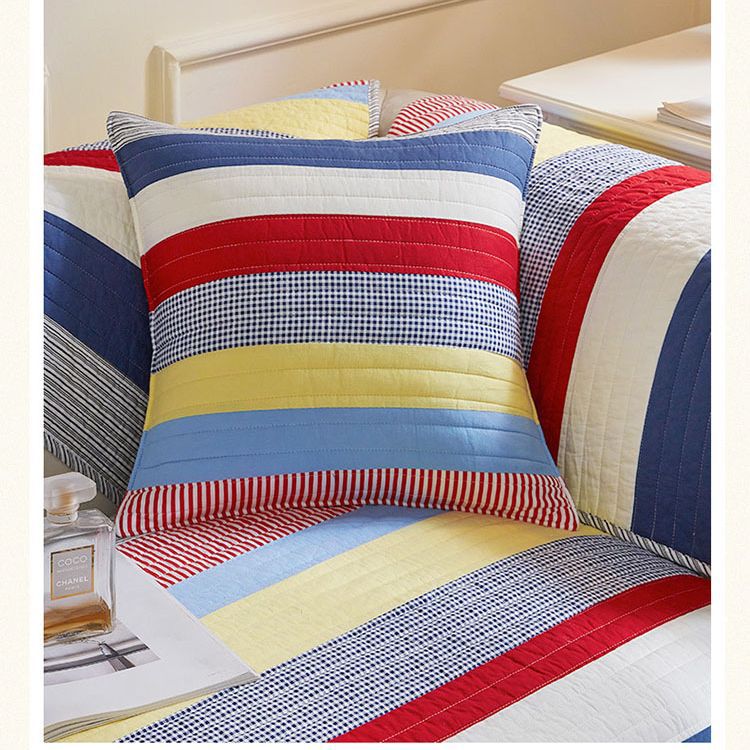 Coussin en coton à rayures rétro pour canapé