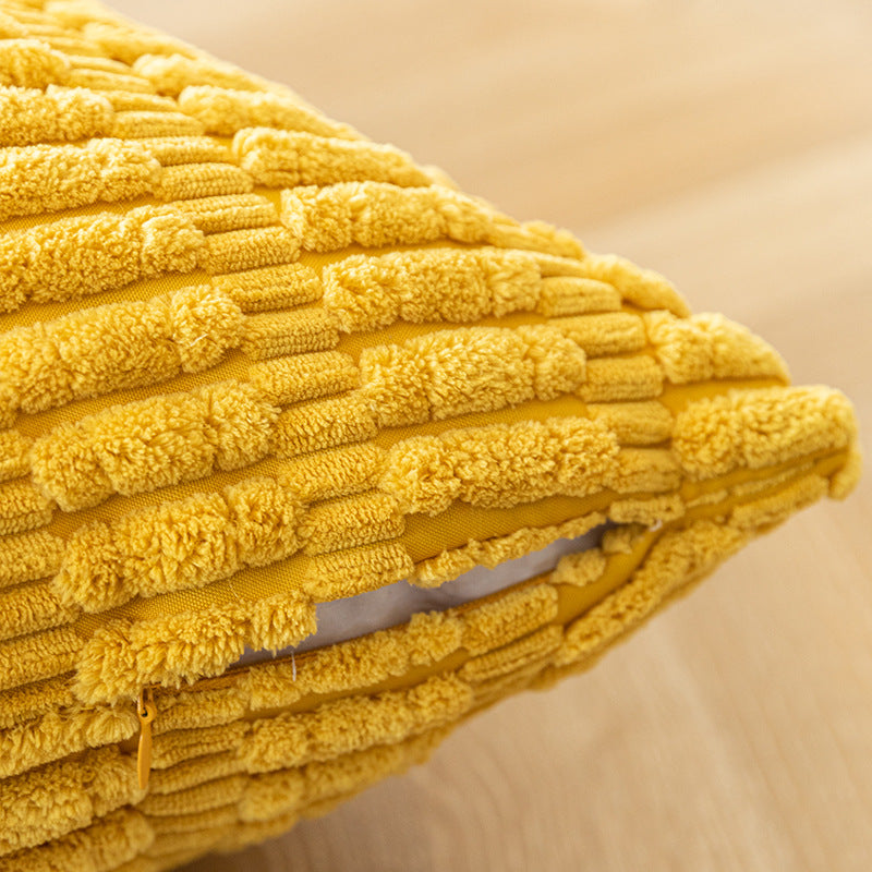 Coussin en velours côtelé rayé dimensionnel