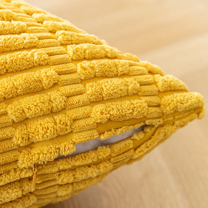 Coussin en velours côtelé rayé dimensionnel