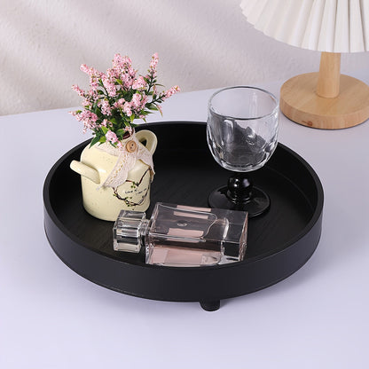 ClassicTray – Luxe Noir Plateau en Bois pour Décoration