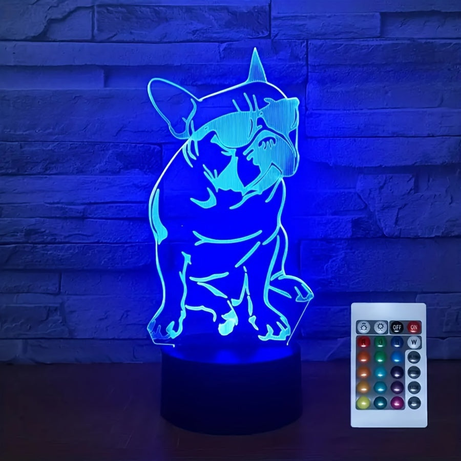 DecoBulldog - Lampe Bulldog Français 3D avec Couleurs