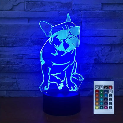 DecoBulldog - Lampe Bulldog Français 3D avec Couleurs