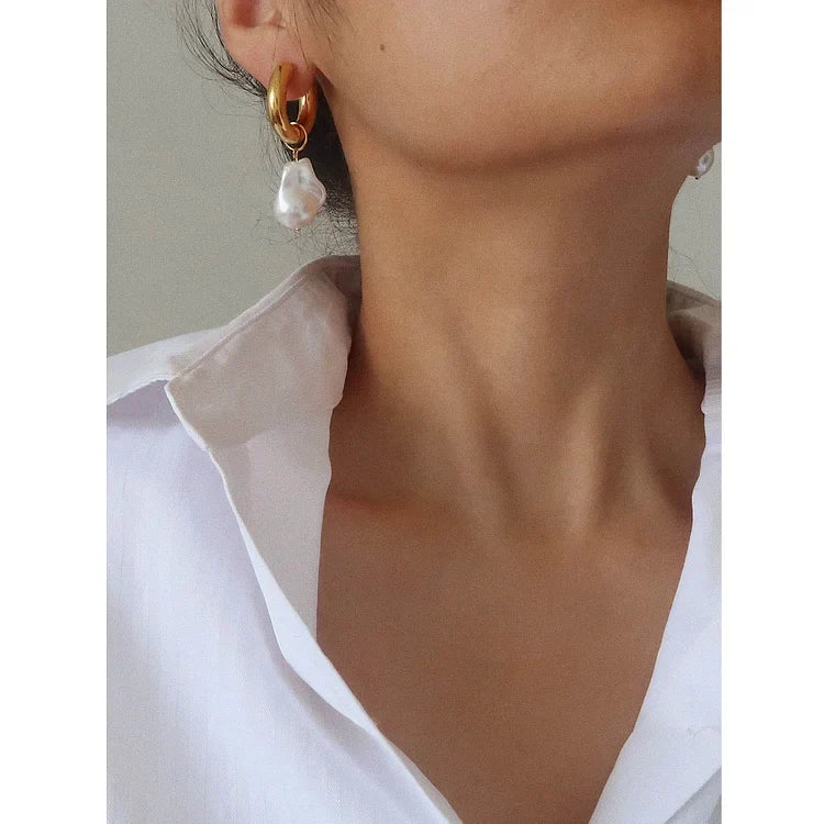 Boucles d'oreilles en perles baroques élégantes - Design Isadora