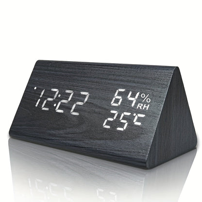 NatureClock – Réveil en Bois Élégant avec Affichage Climatique