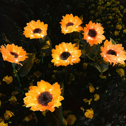 SolarBloom Light – Lampe de jardin LED Tournesol 3 têtes