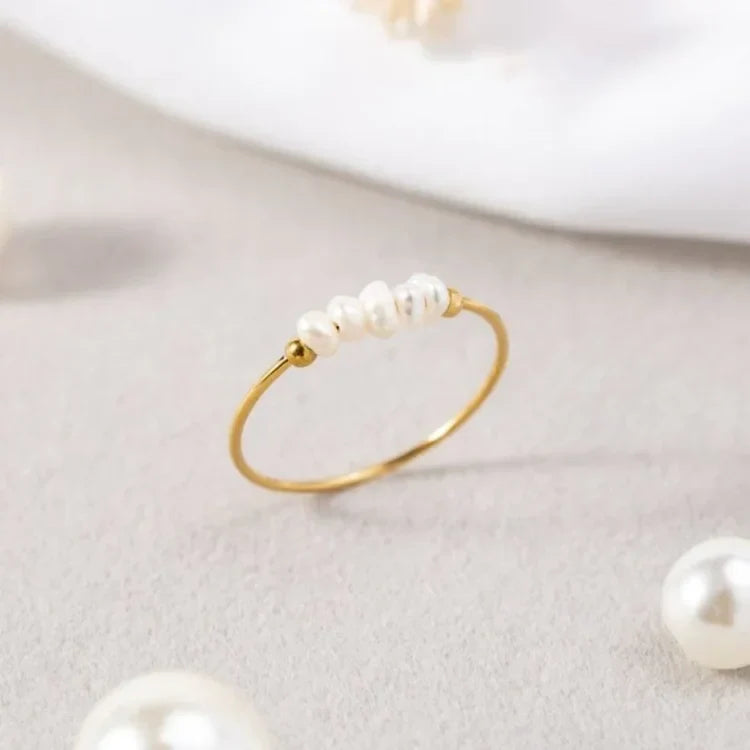 Bague en perle dorée élégante Sophie - Luxe intemporel