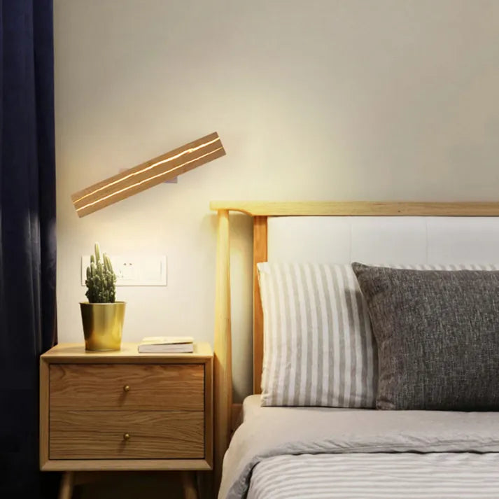 Floroux - Applique murale LED élégante avec un motif de fissure unique en bois