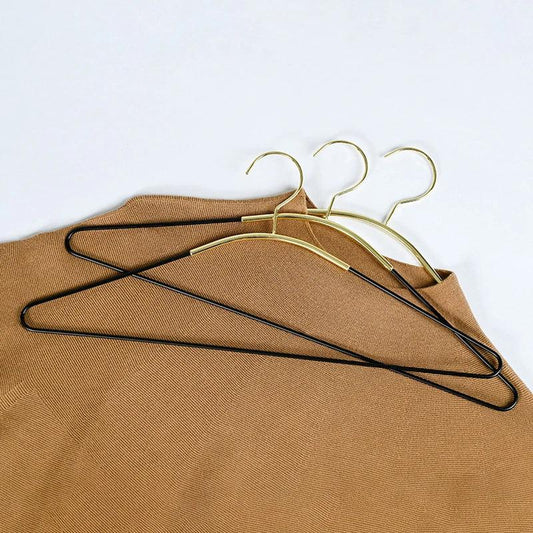 5 pièces Noir Or Métal Cintres à vêtements │ Style Moderne Minimaliste Organisateur de garde-robe Étagère de rangement