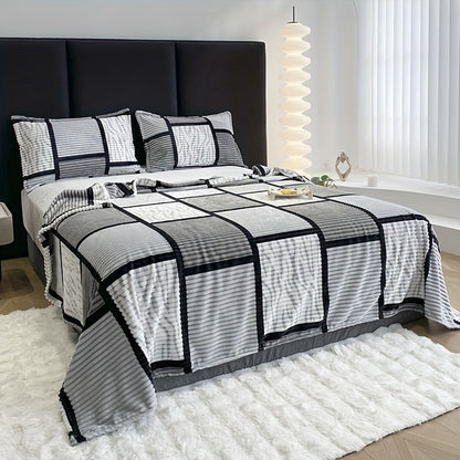 Doudoune en peluche de luxe avec imprimé rayé tendance - Confort ultime