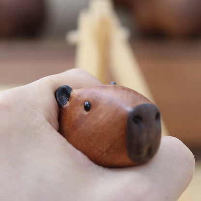 Floroux Capybara Wooden Figurine Handmade | Unique Home Decor | Sustainable Design