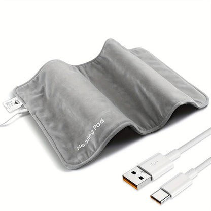 Couverture chauffante électrique USB - Couverture en polaire imperméable, grise, 10W