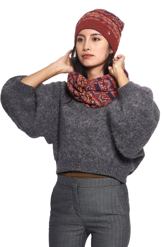 AlpacaFit Beanie - Luxe Jacquard Bonnet en 100%