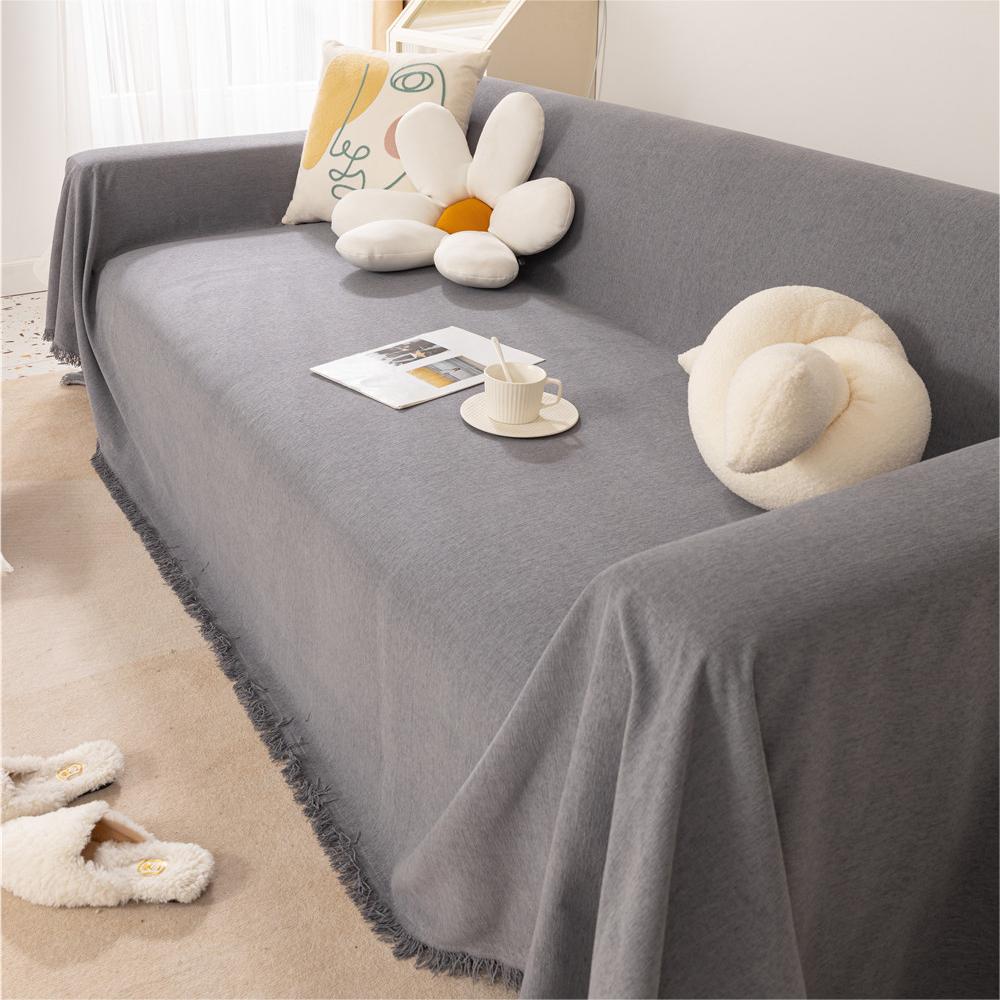 Couverture de canapé / canapé léger en chenille de couleur pure