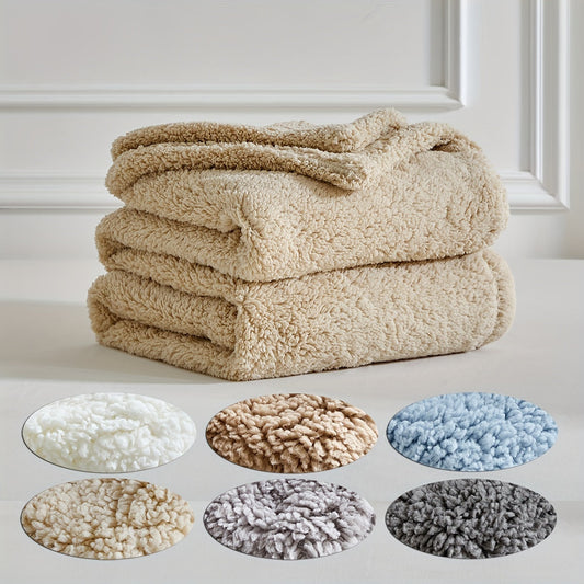 Couverture en polaire Sherpa ultra-douce - Chaude et confortable pour le canapé et le lit, réversible et lavable en machine