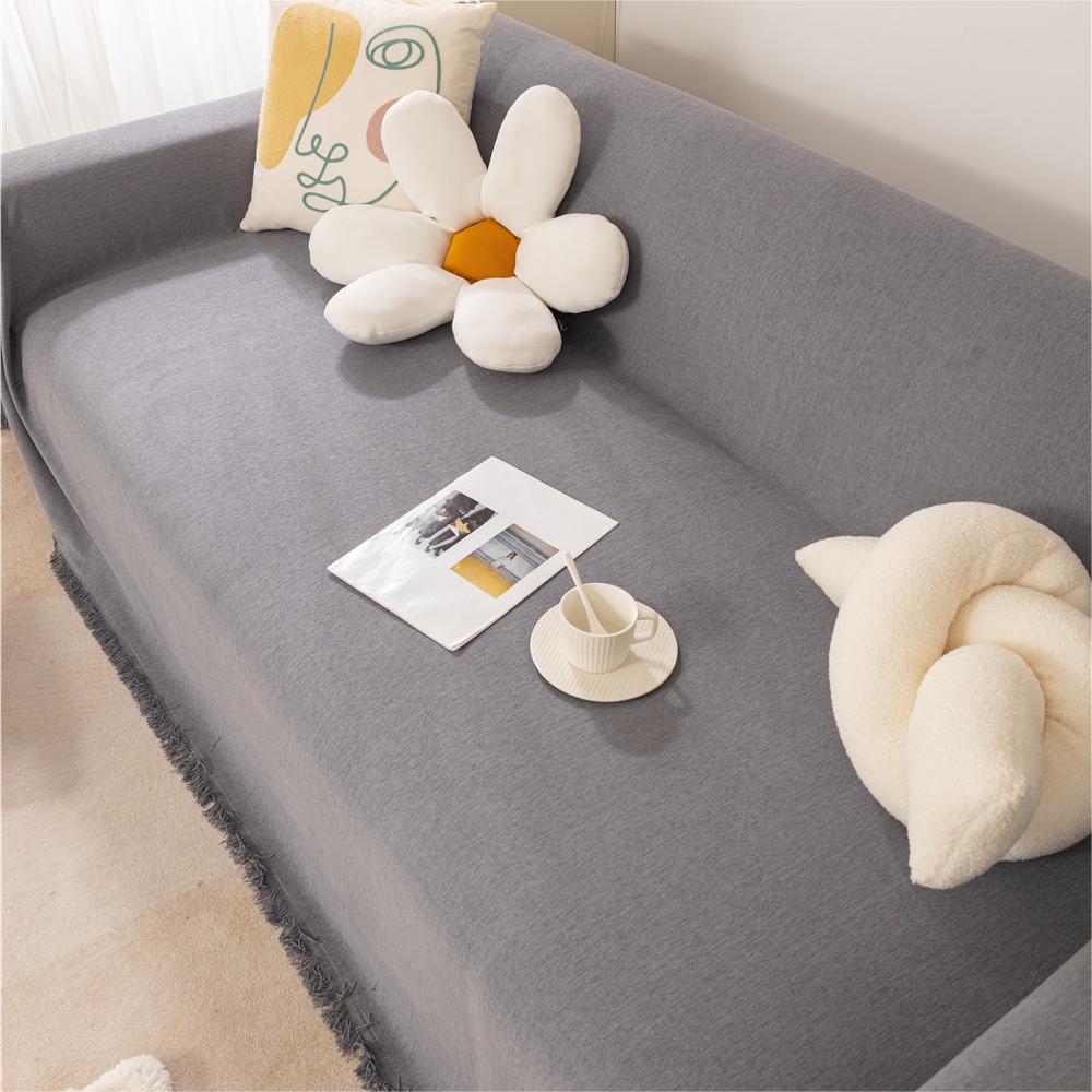 Couverture de canapé / canapé léger en chenille de couleur pure