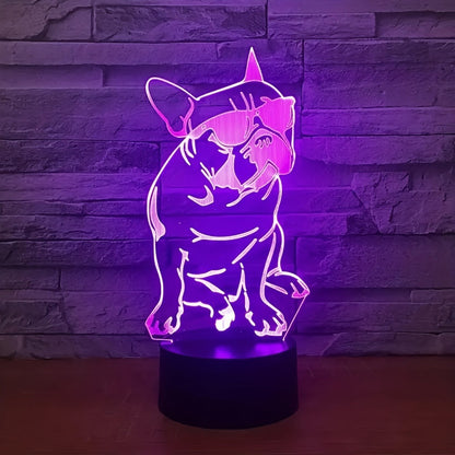 DecoBulldog - Lampe Bulldog Français 3D avec Couleurs