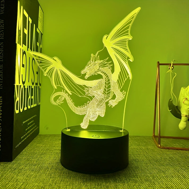 DinoGlow Lampe – Lampe de nuit 3D avec lumière RGB