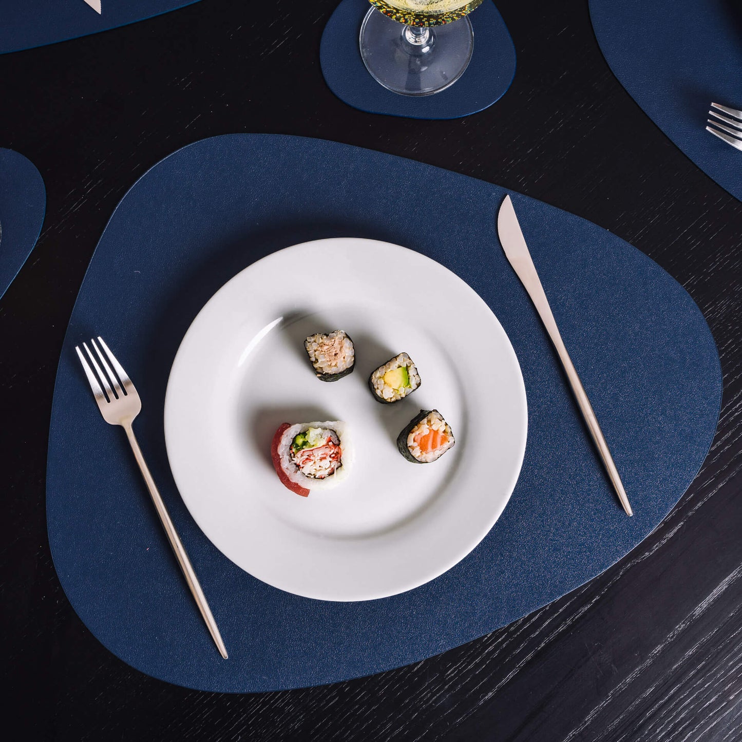 Bayley - Ensemble de luxe en simili cuir Ensemble de table et sous-verres