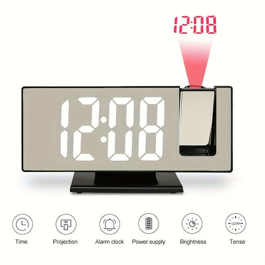 ProjectTime Horloge - Miroir de projection LED grand et élégant