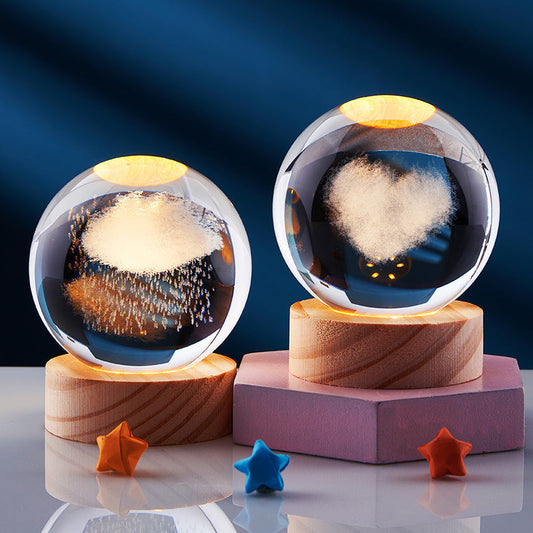 Lampe de Nuit en Cristal 3D - Lampe de Nuit en Cristal avec Effet 3D Magique