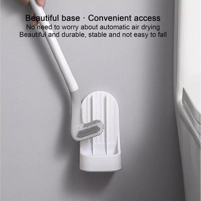 Brosse de toilette en silicone avec poils et support de séchage