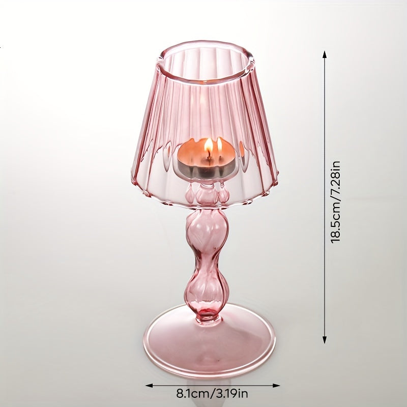 CrystalGlow – Luxe Lampe de Table en Verre & Bougeoir
