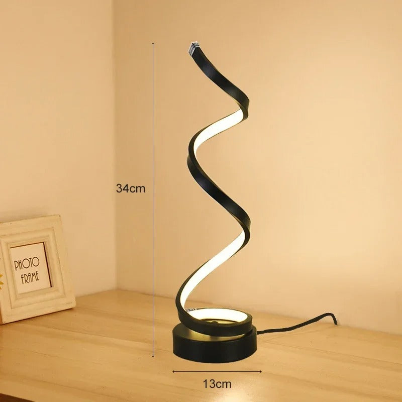 Floroux - Lampe de table spirale moderne à variateur avec base ronde Lampe de table spirale moderne à variateur avec base ronde