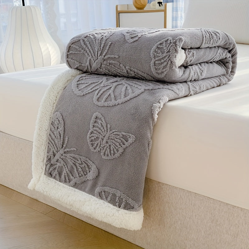 Cozy Luxe – Douillette Couverture en Fleece avec Design de Papillon