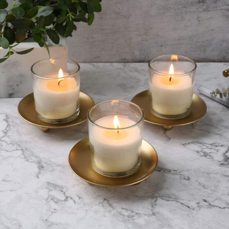 Deux | Ensemble de 3 élégants porte-bougies en métal