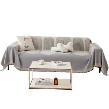 Couvre-sofa/canapé en chenille réversible décoratif