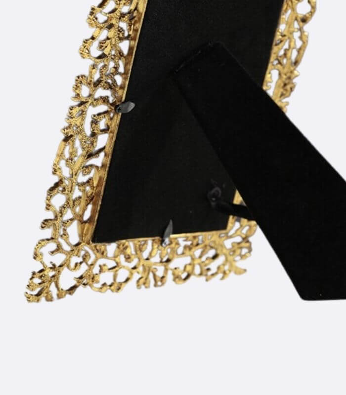 Cadre d'écran Feuilles dorées Cadre photo en métal