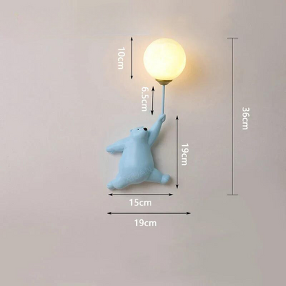 Floroux - Lampe murale LED ours amusante pour la chambre d'enfant