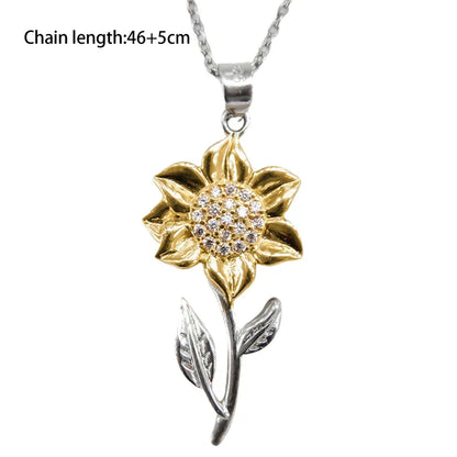 Collier Élégant en Tournesol en Or Argenté