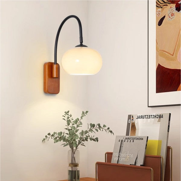 Floroux Kaki lampe murale en verre pivotante