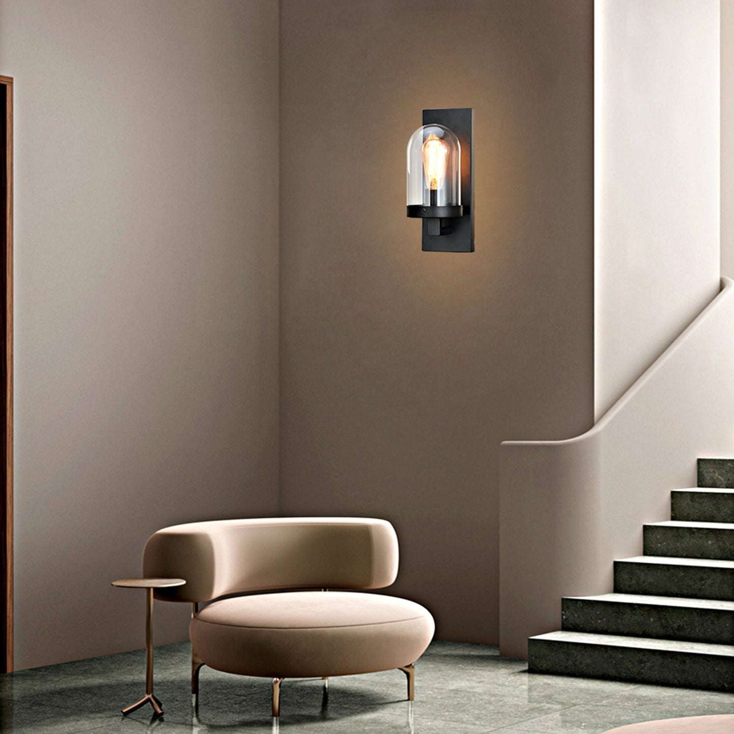 Floroux applique murale avec abat-jour en verre