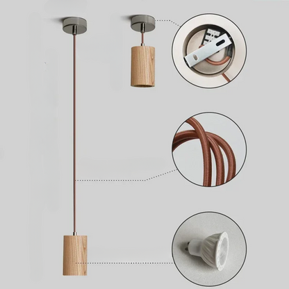 BorealLumi - Suspension en Bois Scandinave