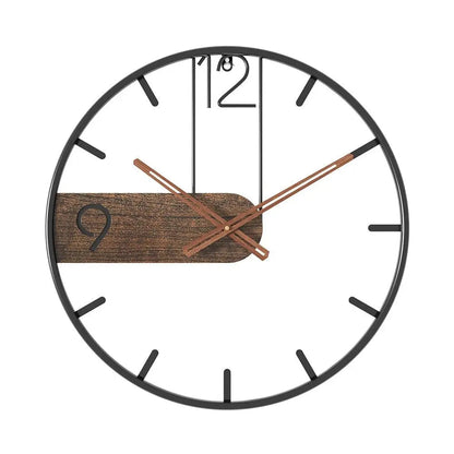 Horloge Murale en Acier et Noyer EleganceTime