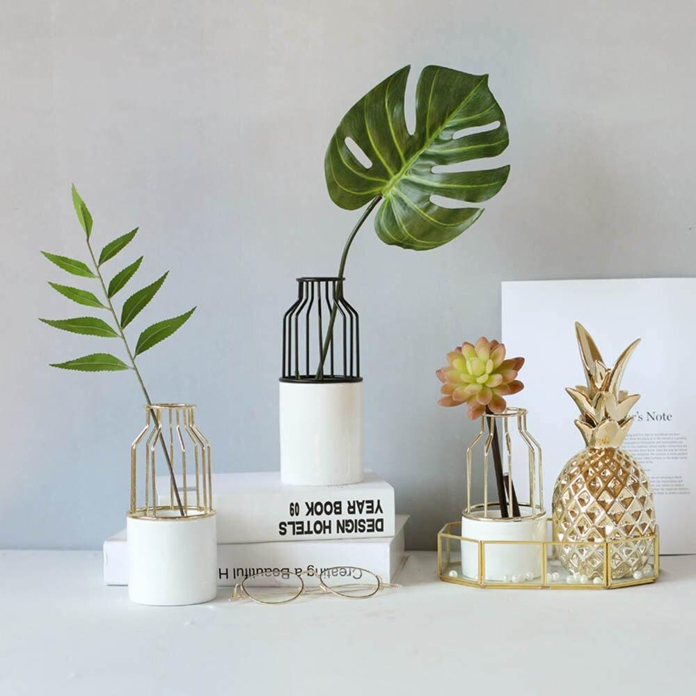 Fer-Ceramic Floroux Vase Design | Modern Grid Pattern | Elegant Decoration | For Living Room & Office