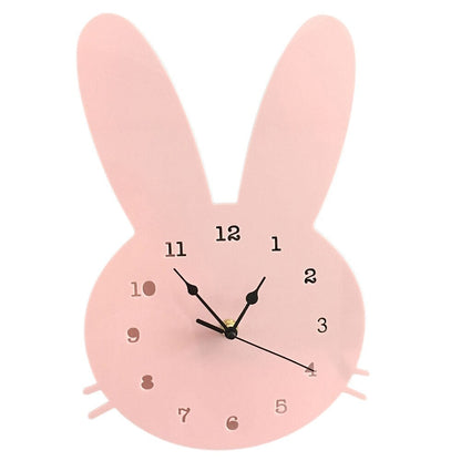 Jolie horloge murale en forme de lapin pour chambre d'enfant