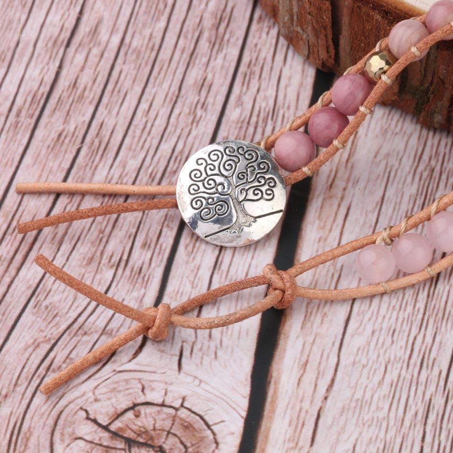 Amoria Bracelet – Élégante Candybracelet en Quartz Rose Doré