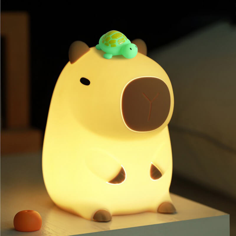 Lampe de chevet en silicone squishy Capybara 2024 - Cadeau parfait pour les enfants et les filles