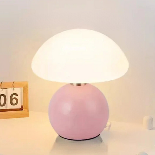Floroux – Lampe de table en céramique moderne crème en forme de champignon pour un éclairage convivial