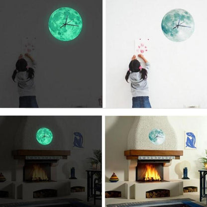 Horloge murale lune lumineuse – Éclairage élégant et affichage de l'heure